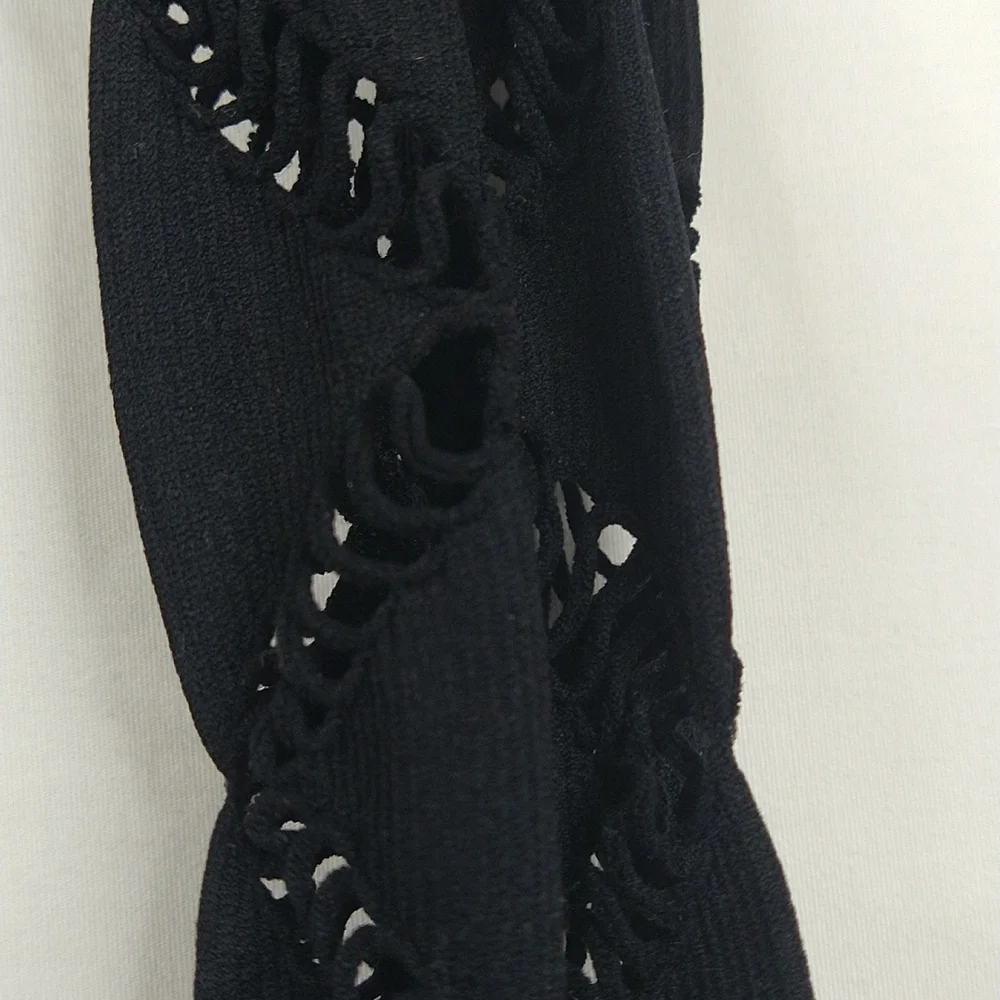 Bebe Diamond Slashes Black Off Shoulder Top Size:M/L - Picture 7 of 9